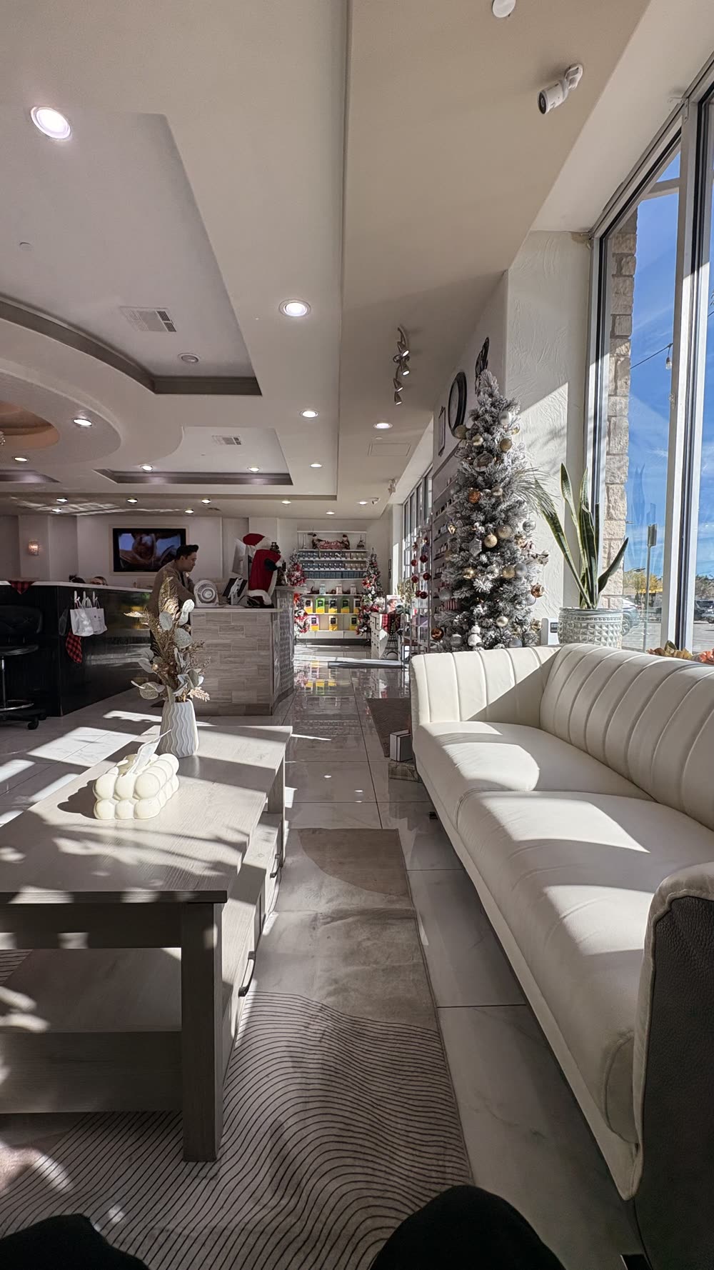White lounge with sofas